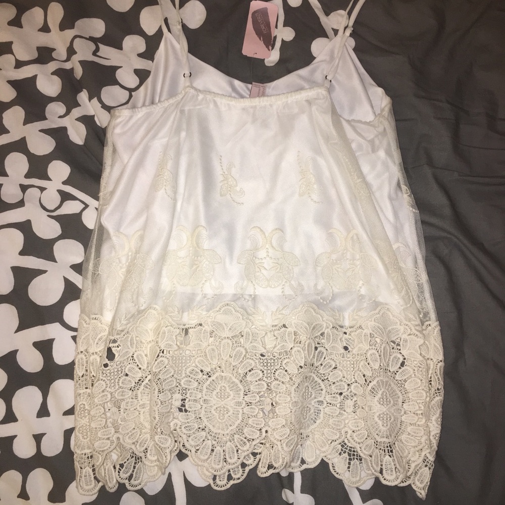 White crochet top NTW!!